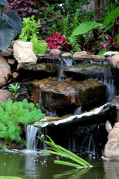 istock Garden Waterfalls with Plants 182880727