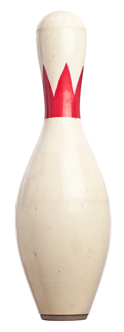 A plastic coated bowling pin.