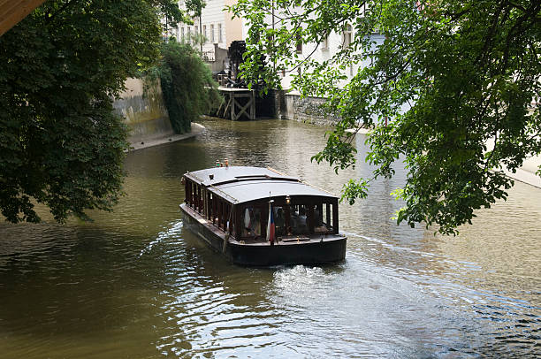 istock Boat in Vltava River, Prague, Czech Republic 182881009