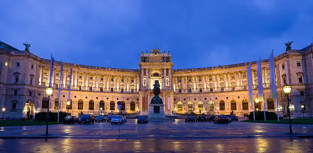"The Hofburg Imperial Palace in Vienna, Austria."