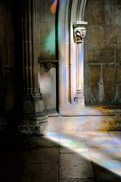 istock Reflection of light from a stained glass window. 182881228