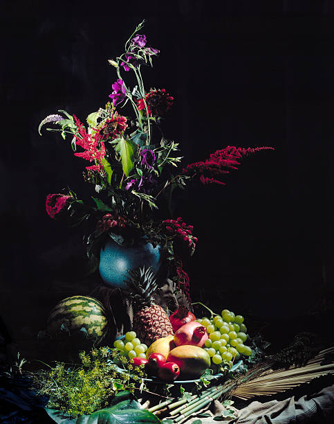 Still life ambiance from black background