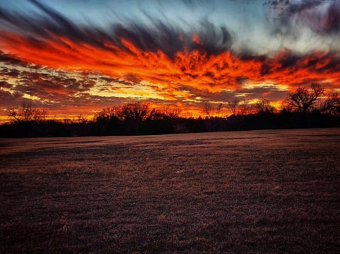 Fall sunset in Edmond Oklahoma