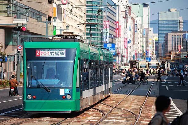 Tram in Hiroshima. Need more HIROSHIMA images: