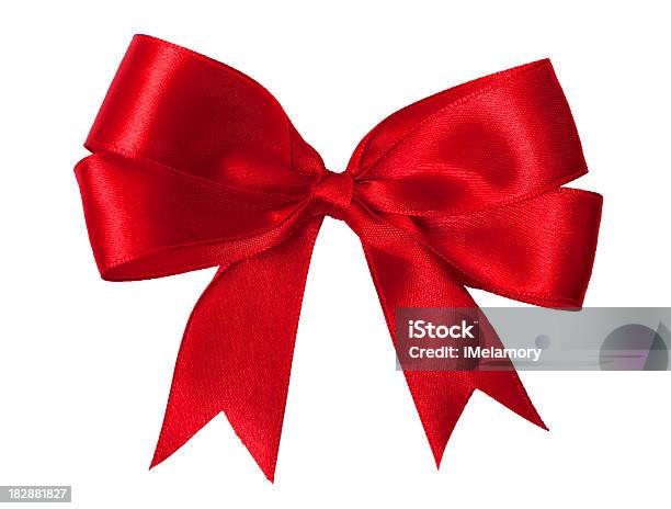 Bright Red Bow Stock Photo - Download Image Now - Tied Bow, Ribbon - Sewing Item, Red