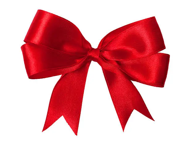 Photo of bright red bow