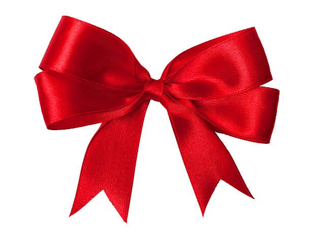 laço vermelho brilhante - prenda de natal fotos imagens e fotografias de stock