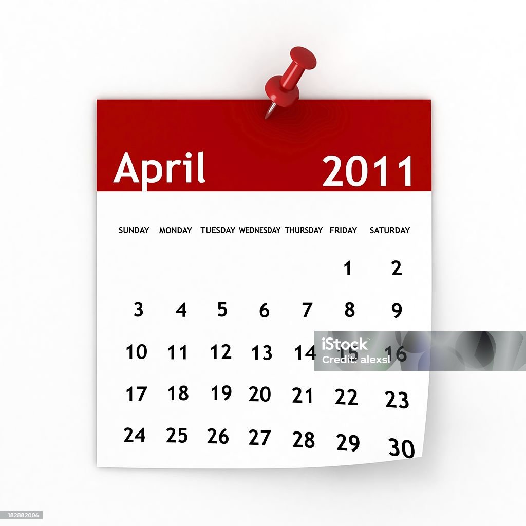 April 2011-Kalender series - Lizenzfrei 2011 Stock-Foto