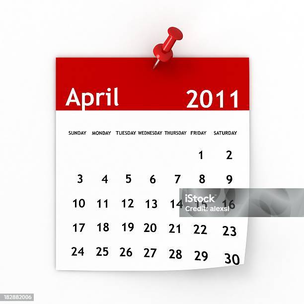 Foto de Série De Abril De 2011calendário e mais fotos de stock de 2011 - 2011, Abril, Calendário