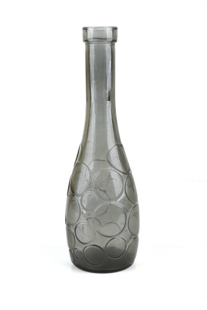 istock Grey glass empty vase isolated on white background. 1828821384