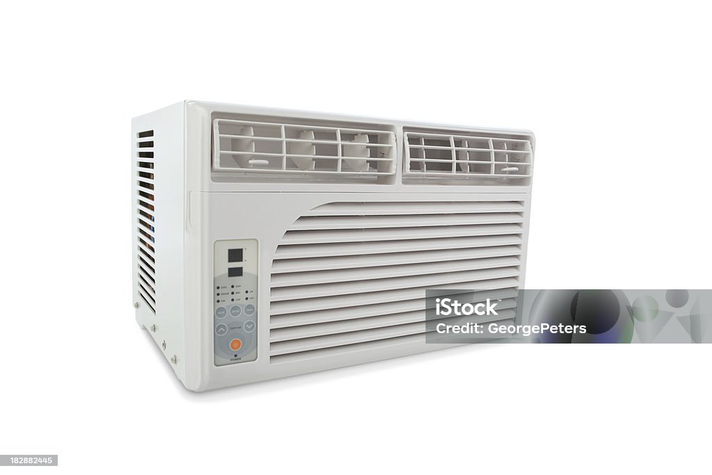 Air Conditioner with Clipping Path Window unit air conditioner with clipping path. Isolated on white. Air Conditioner Stock Photo