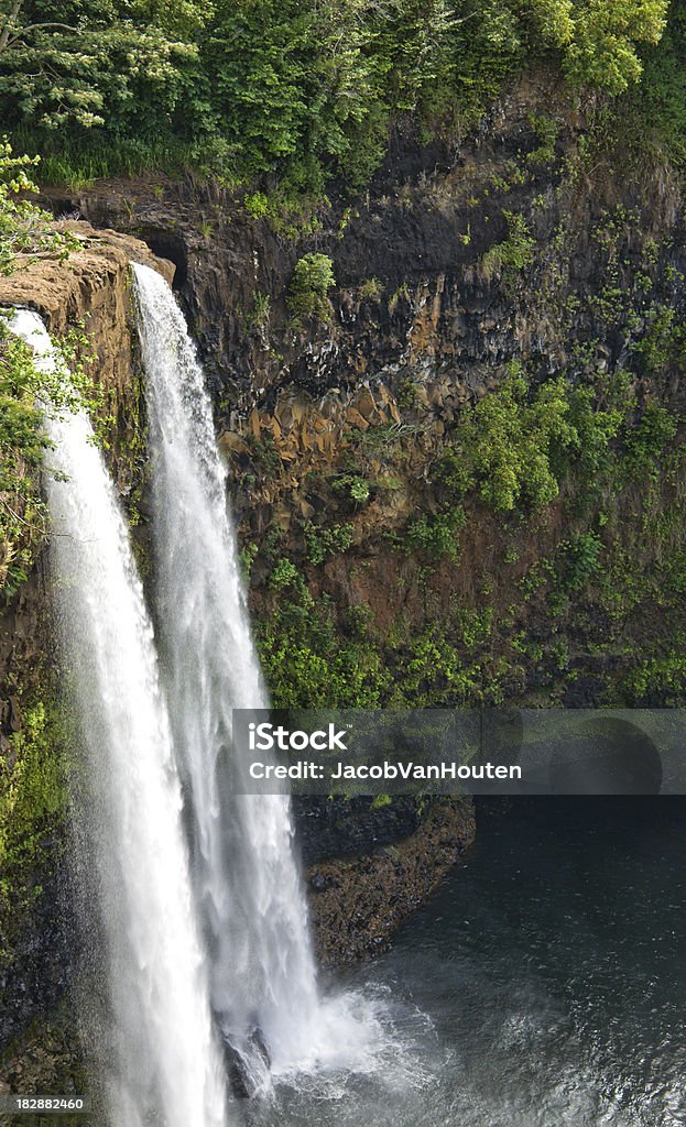 Wailua Falls, Kauai - Foto de stock de Agua libre de derechos