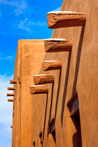 istock Santa Fe New Mexico Adobe Walls Long Shadows Blue Sky 182882500