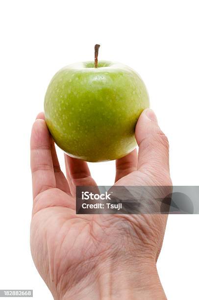 Hält Grünen Apfel Stockfoto und mehr Bilder von Apfel - Apfel, Apfelsorte Granny Smith, Einzelner Gegenstand