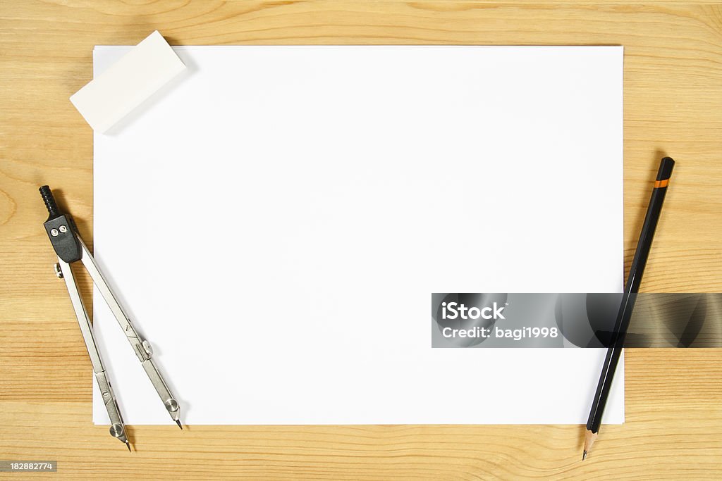 Quadro de suprimentos de escritório - Foto de stock de Aberto royalty-free