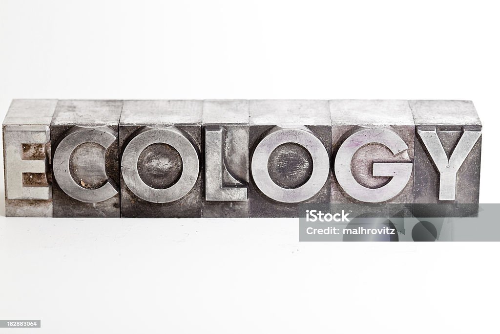 Ecologia indicazioni close-up, carattere tipografico caratteri - Foto stock royalty-free di Allerta