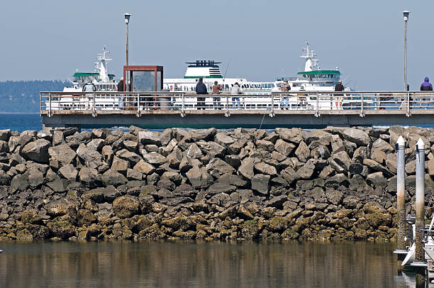 istock Ferryboat and fishermen 182883310