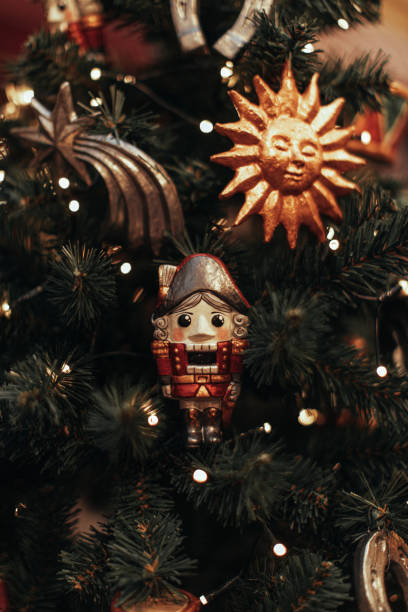 istock Retro miniature Christmas Soldier Nutcracker figurine. Christmas handmade souvenir. 1828838342