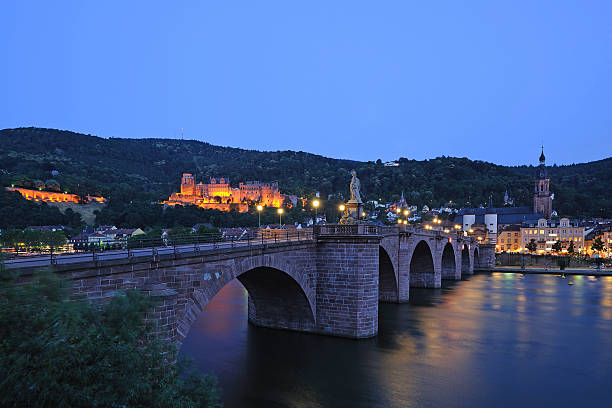 istock Germany Illuminated Heidelberg Castle Bridge View Twilight 182884176