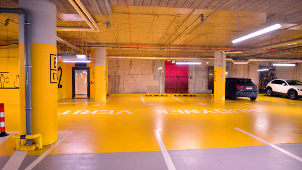 istock Underground parking under shopping center. 1828843121