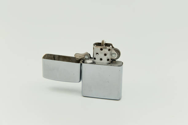 istock Metal lighter in front of a white background 1828846254
