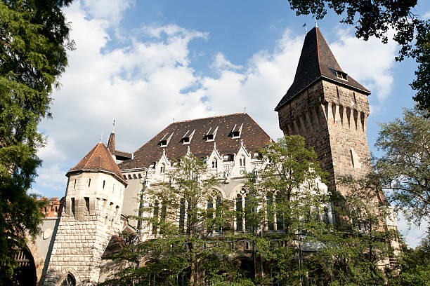 Budapest, Hungary - May 27, 2015: Fisherman's bastion is a terrace in neo-Gothic and neo-Romanesque style on the Castle Hill in Budapest. It was built in the 19th century mainly for decorative purposes to serve as a lookout tower for the best panoramic views in Budapest. Nowadays it is one of the most popular a tourist attraction in the city