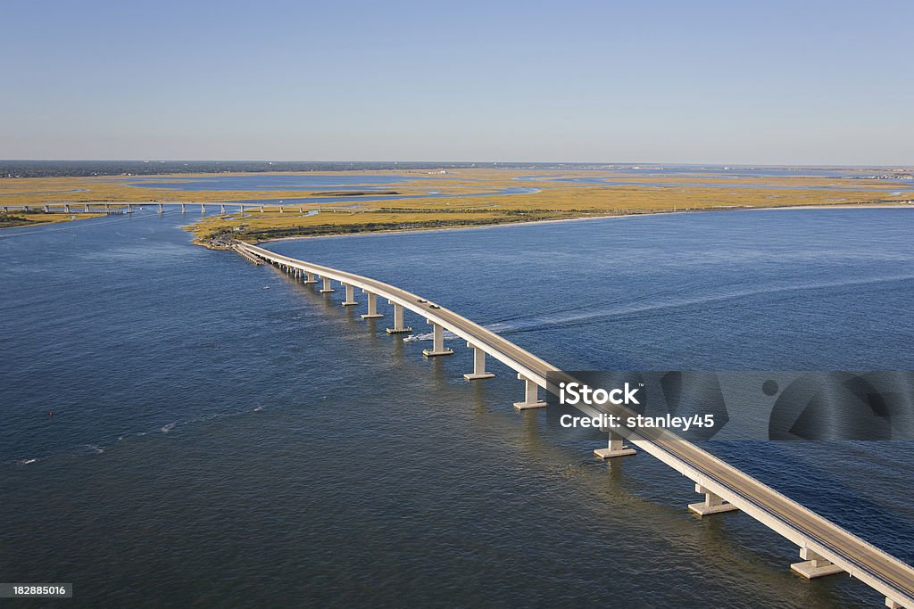 Bridge spanning over Great Egg Harbor Inlet, New Jersey "Bridge spanning over Great Egg Harbor Inlet, New Jersey" Inlet Stock Photo