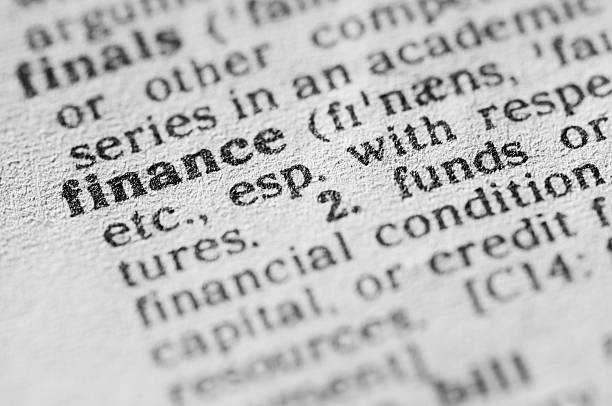 istock Dictionary definition of finance in black type 182885574
