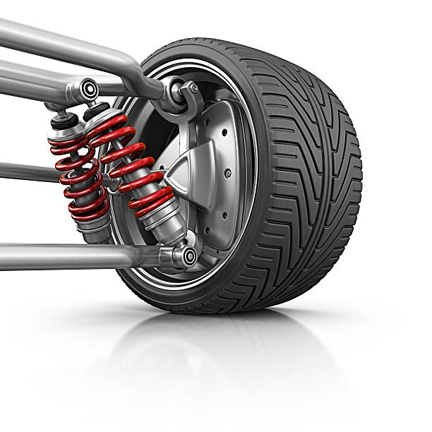 wheel with suspension  shock absorber stock pictures, royalty-free photos & images