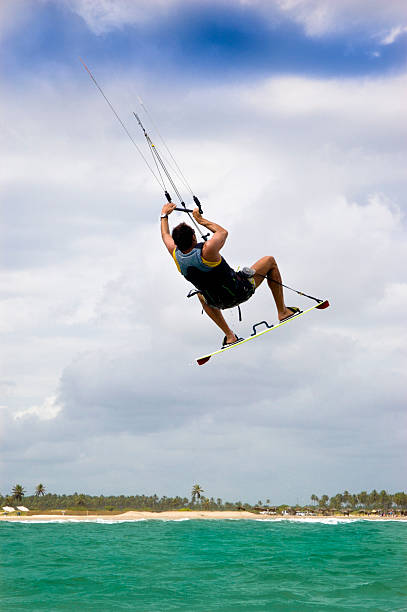 istock Kite Surfer flying at mid-air 182886479
