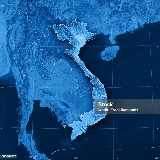 Wietnam Mapy Topograficznej - zdjęcia stockowe i więcej obrazów Wietnam - Wietnam, Mapa, Mapa topograficzna