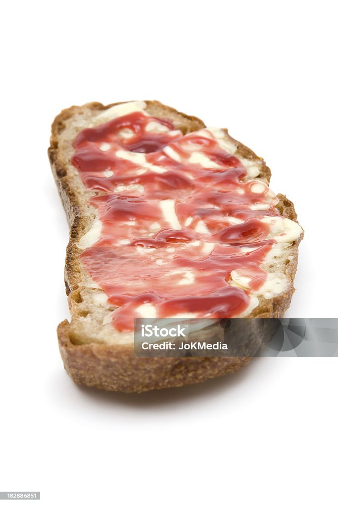 Fatia de pão com compota de Fruta - Royalty-free Alimentação Não-saudável Foto de stock