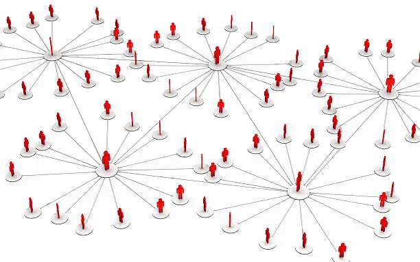 Photo of Network of people symbol, red people connected