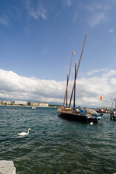istock Sail Boat on Lake Leman, Geneva 182887889