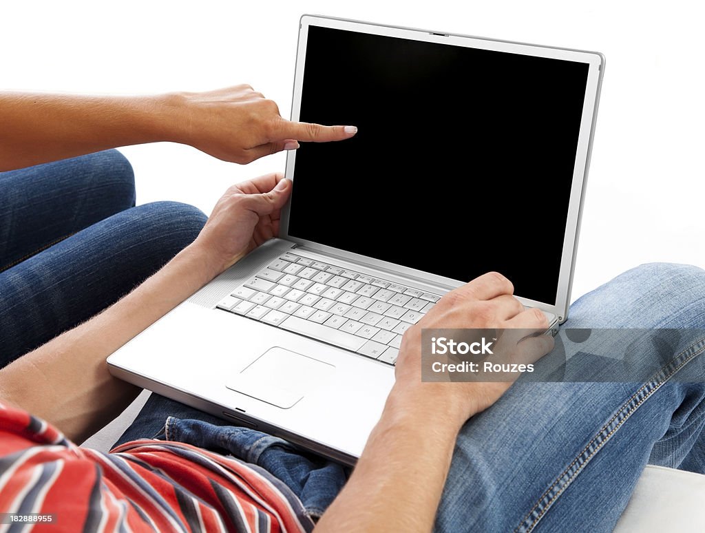 Usare il laptop - Foto stock royalty-free di Donne