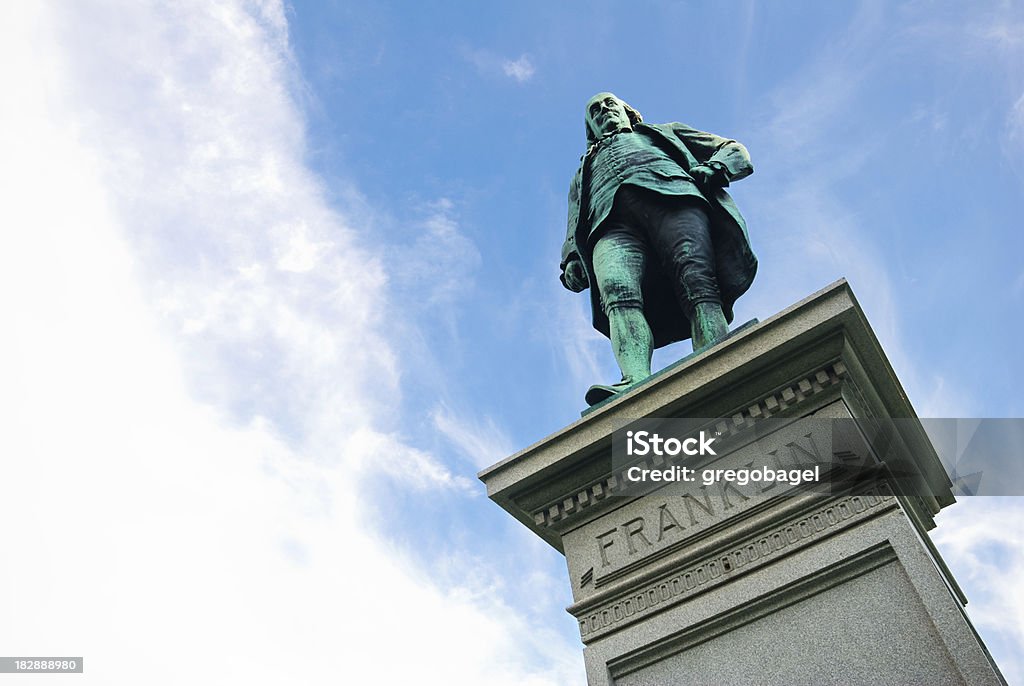Statue Benjamin Франклин на Парк линкольна в Чикаго, штат Иллинойс - Стоковые фото Бенджамин Франклин роялти-фри