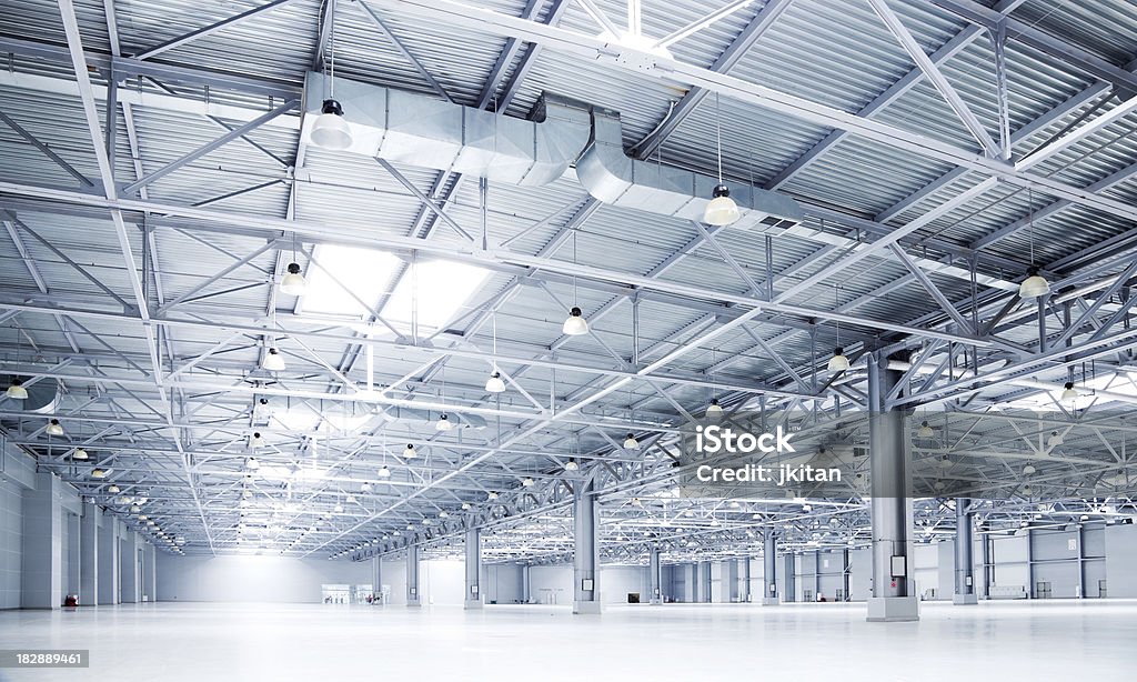 empty room of modern storehouse empty room of modern  storehouse Warehouse Stock Photo