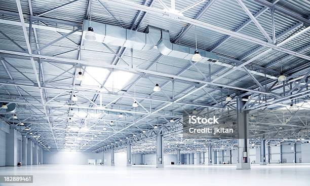 Empty Room Of Modern Storehouse Stock Photo - Download Image Now - Warehouse, Empty, Factory