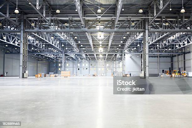 Empty Room Of Modern Storehouse Stock Photo - Download Image Now - Warehouse, Empty, Industry