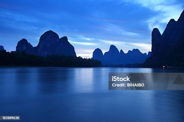 Li Jing River At Dawn Stock Photo - Download Image Now - Asia, Backgrounds, Blue