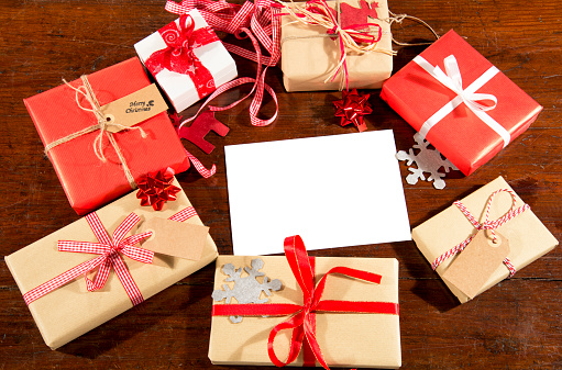 Christmas card and packages