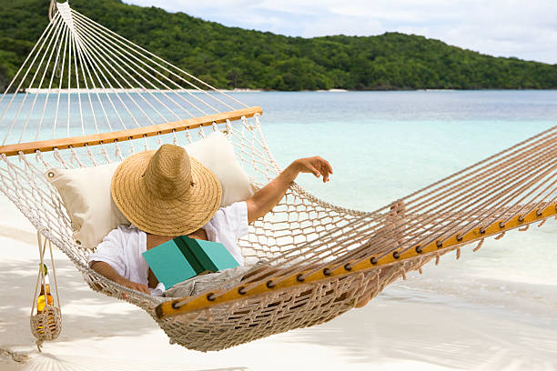 istock man resting in hammock at the Caribbean beach 182891109