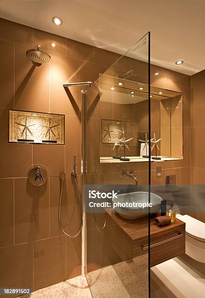 Luxurious Guests Washroom Stock Photo - Download Image Now - Bathroom, Luxury, Brown