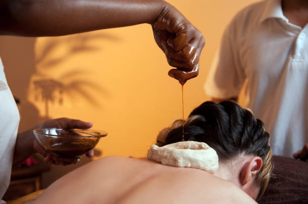 Ayurveda massage stock photo