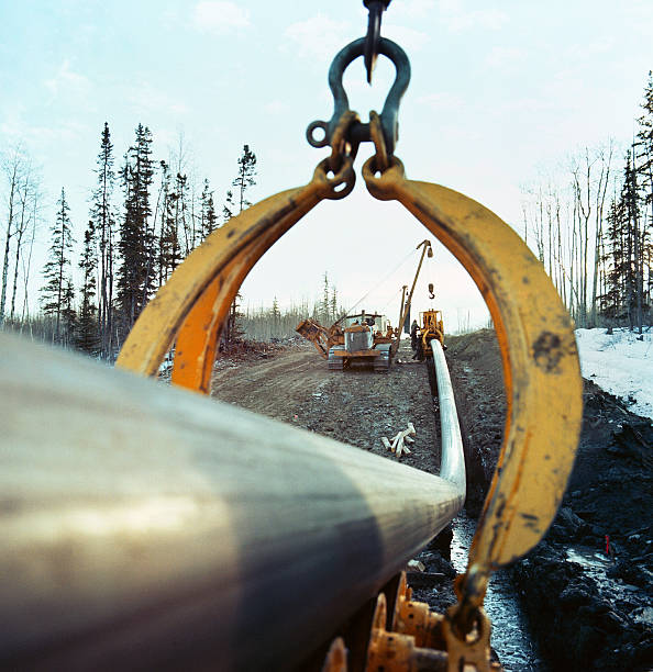 Laying a Pipeline stock photo