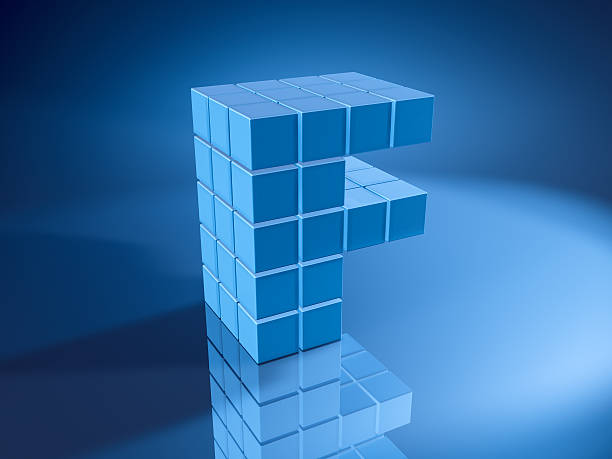 istock Letter F Blue Cubes 182891678