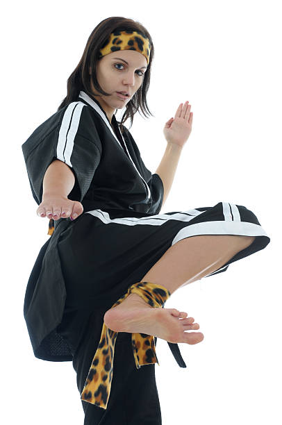 leopardo - sole of foot martial arts karate female imagens e fotografias de stock