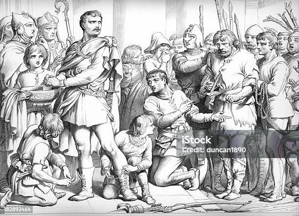 Hereward Il Wake - Immagini vettoriali stock e altre immagini di Conquista normanna dell'Inghilterra - Conquista normanna dell'Inghilterra, Guglielmo di Normandia, Abbigliamento