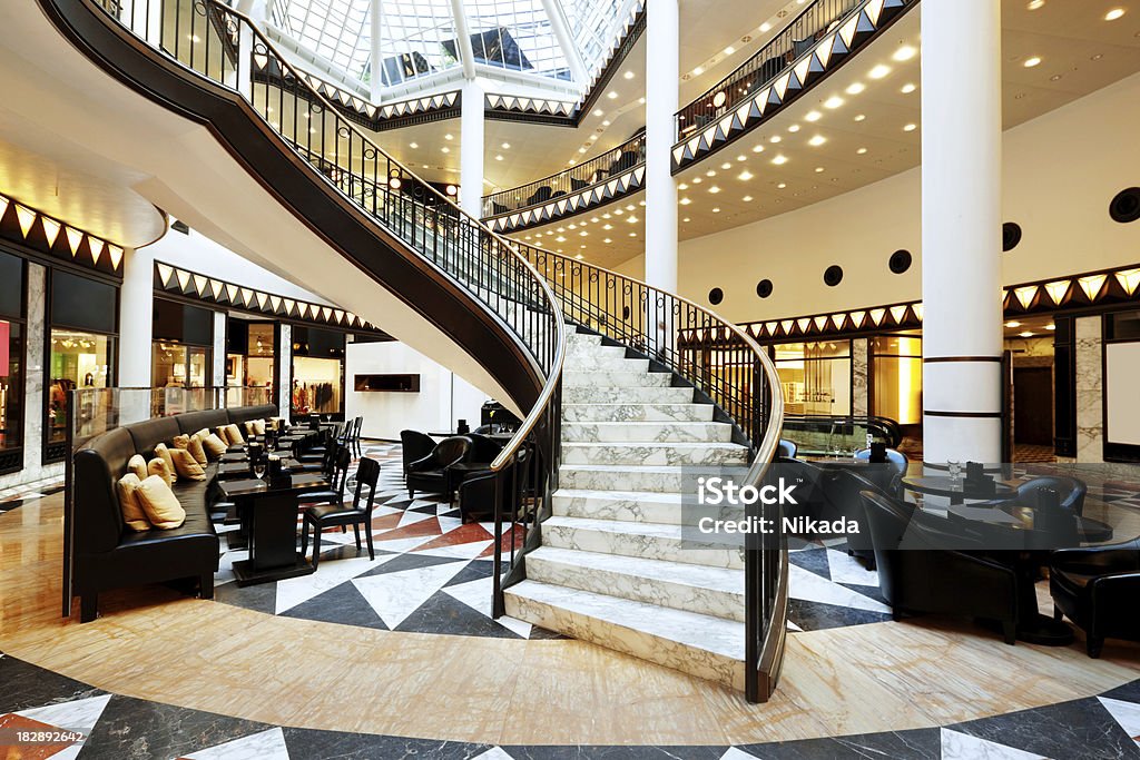 modern luxury staircase modern luxury staircase shopping mall in berlin Hotel Stock Photo