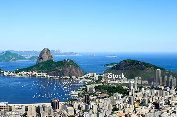 Na Głowę Cukru I Botafogo District - zdjęcia stockowe i więcej obrazów Bez ludzi - Bez ludzi, Bezchmurne niebo, Brazylia